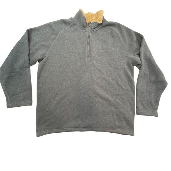 Timberland Men's Fleece Half Zip Long Sleeve Pullover Sweater Gray Tan Size 2XL - Picture 4 of 8